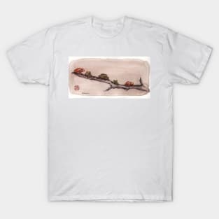 Spring Peepers - Original watercolor painting of tiny little forest frogs pinkletinks tinkletoes T-Shirt